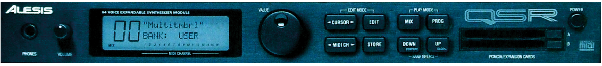 QSR synthesizer front panel
