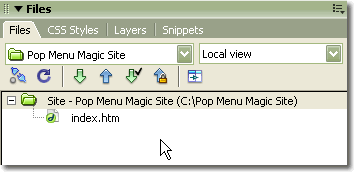 Files panel with new file